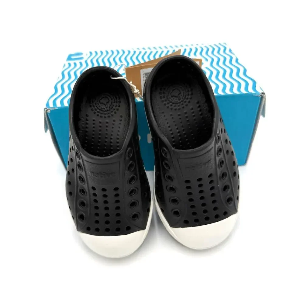 NEW Native Jefferson Child Shoes - Jiffy Black/Shell White - c6
